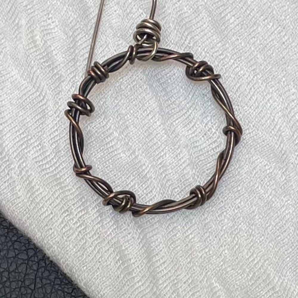 Copper Hoop Earrings NWT - Picture 3 of 5